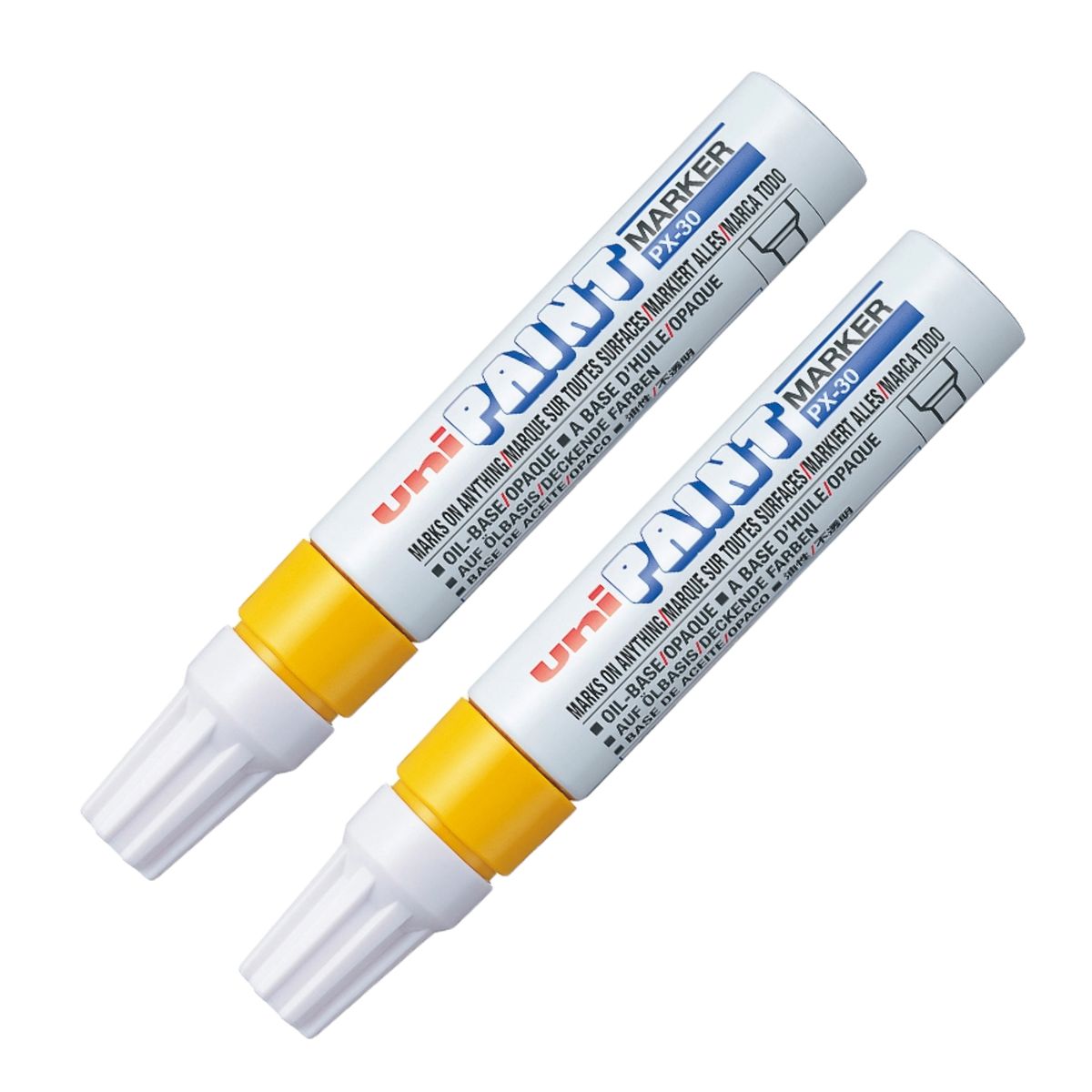 UNI BALL - UNI PX-30 Marcador de pintura permanente Amarillo Pack x 2