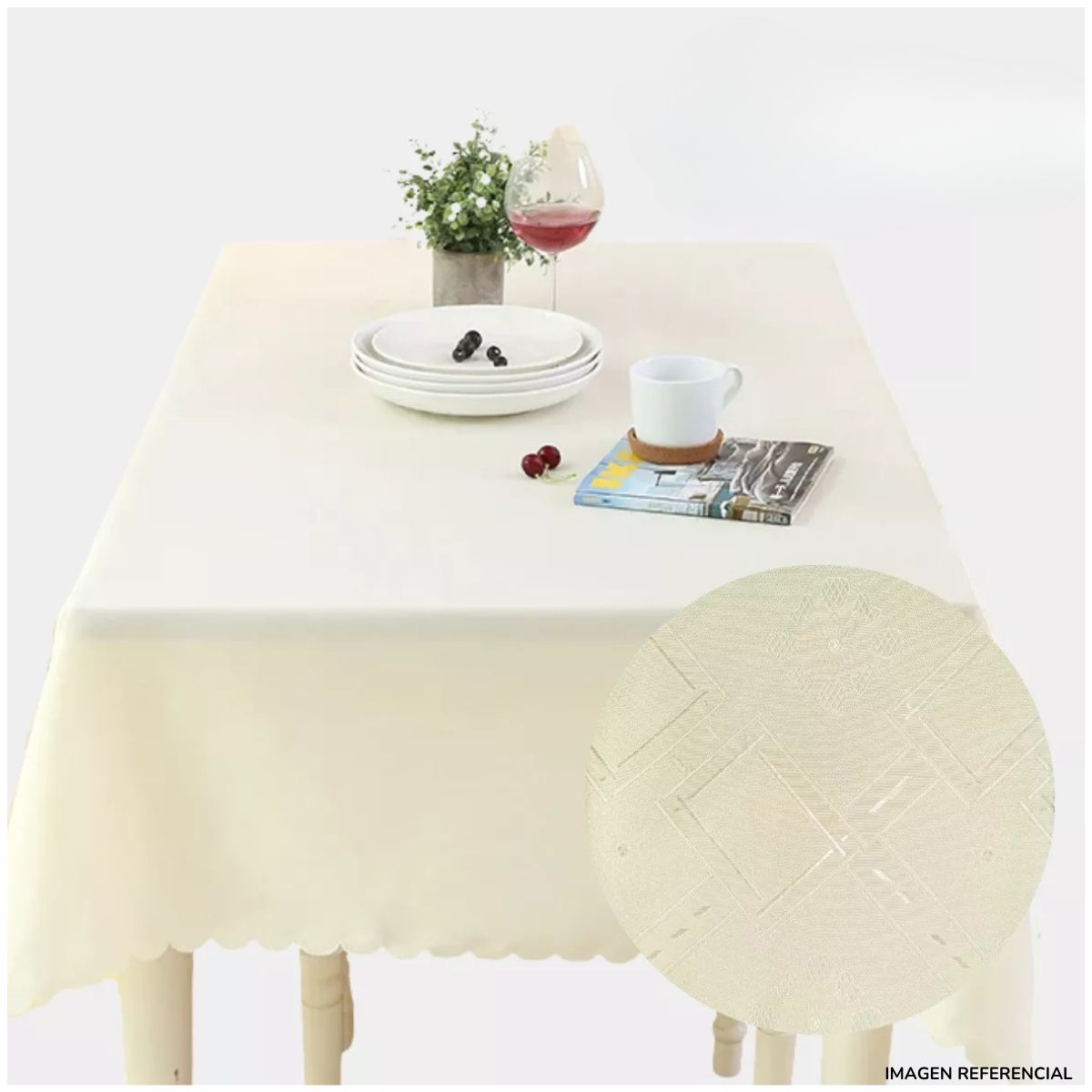 INSPIRA MARKET - Mantel de Mesa Blondas Rectangular 150cm x 250cm