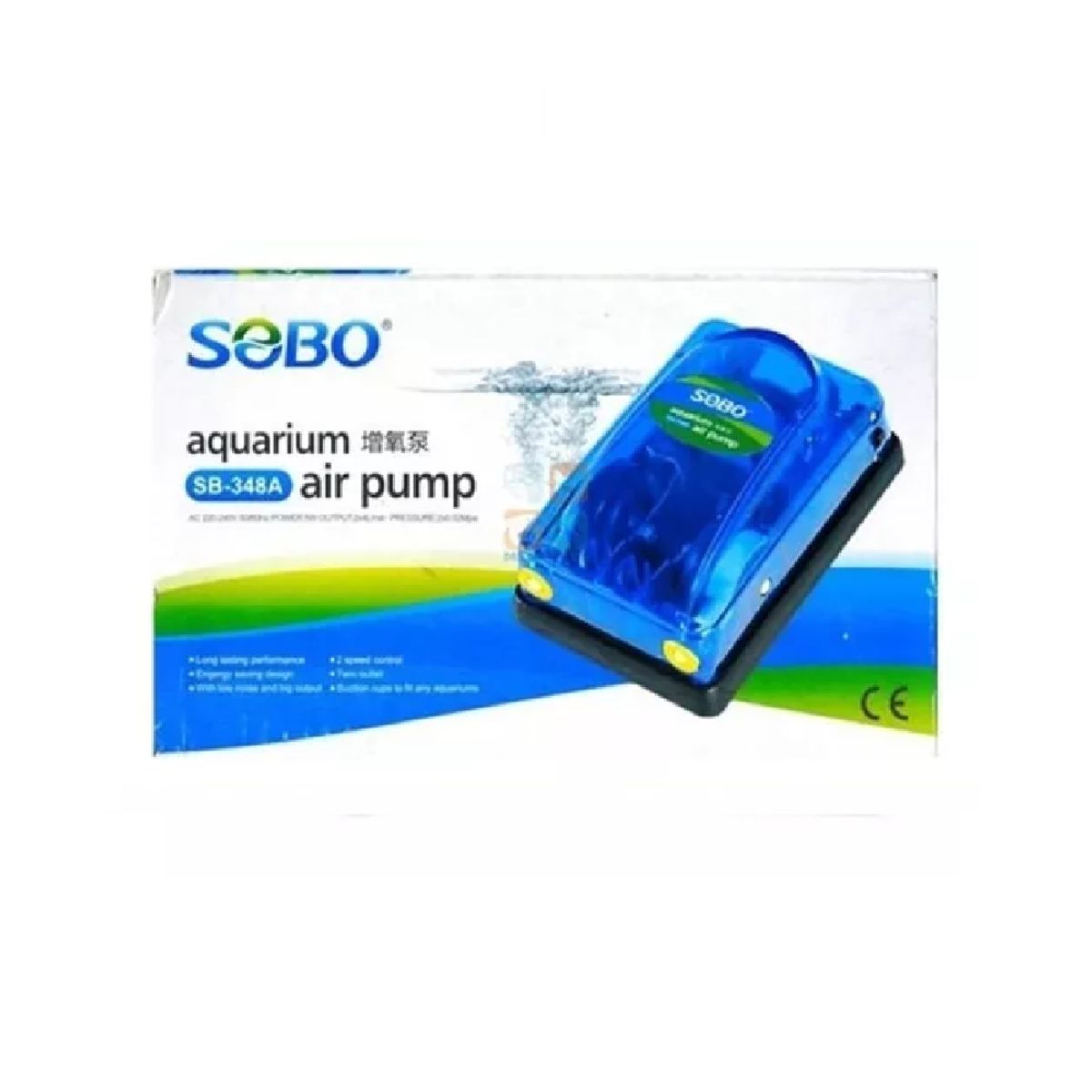 SOBO - Bomba de aire SOBO SB 348A para peceras de 2 salidas
