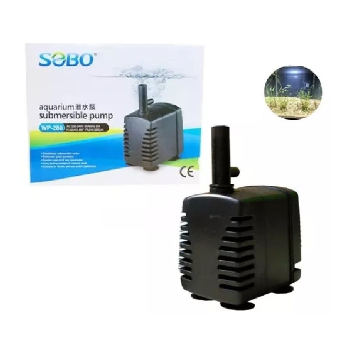 SOBO - Bomba de agua sumergible para peceras y acuarios SOBO WP280