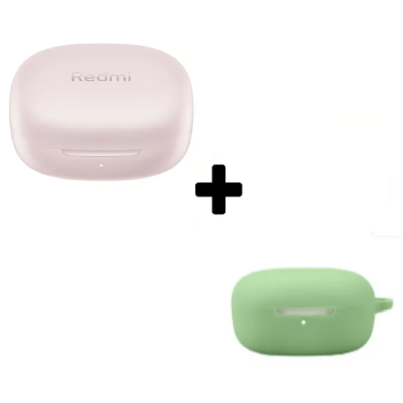 XIAOMI - Xiaomi Redmi Buds 6 Play Rosado + Funda de Silicona Verde