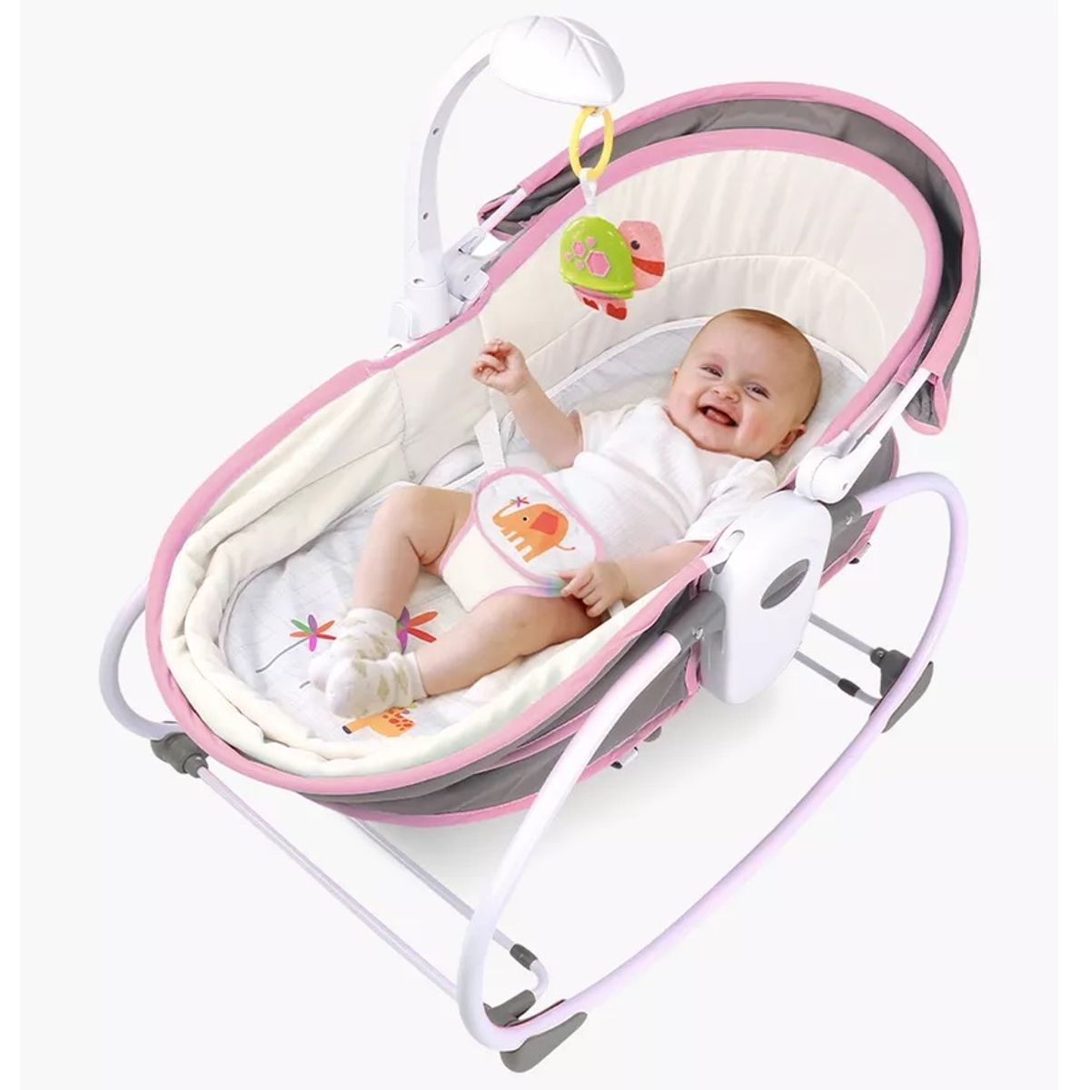 PEQUEÑAS TRAVESURAS - Silla Mecedora y Moisés Rosada 6 en 1 de Lujo