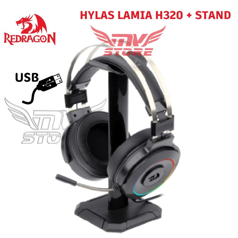 REDRAGON - Audífonos Redragon Lamia 2 H320 RGB Color Negro + Stand