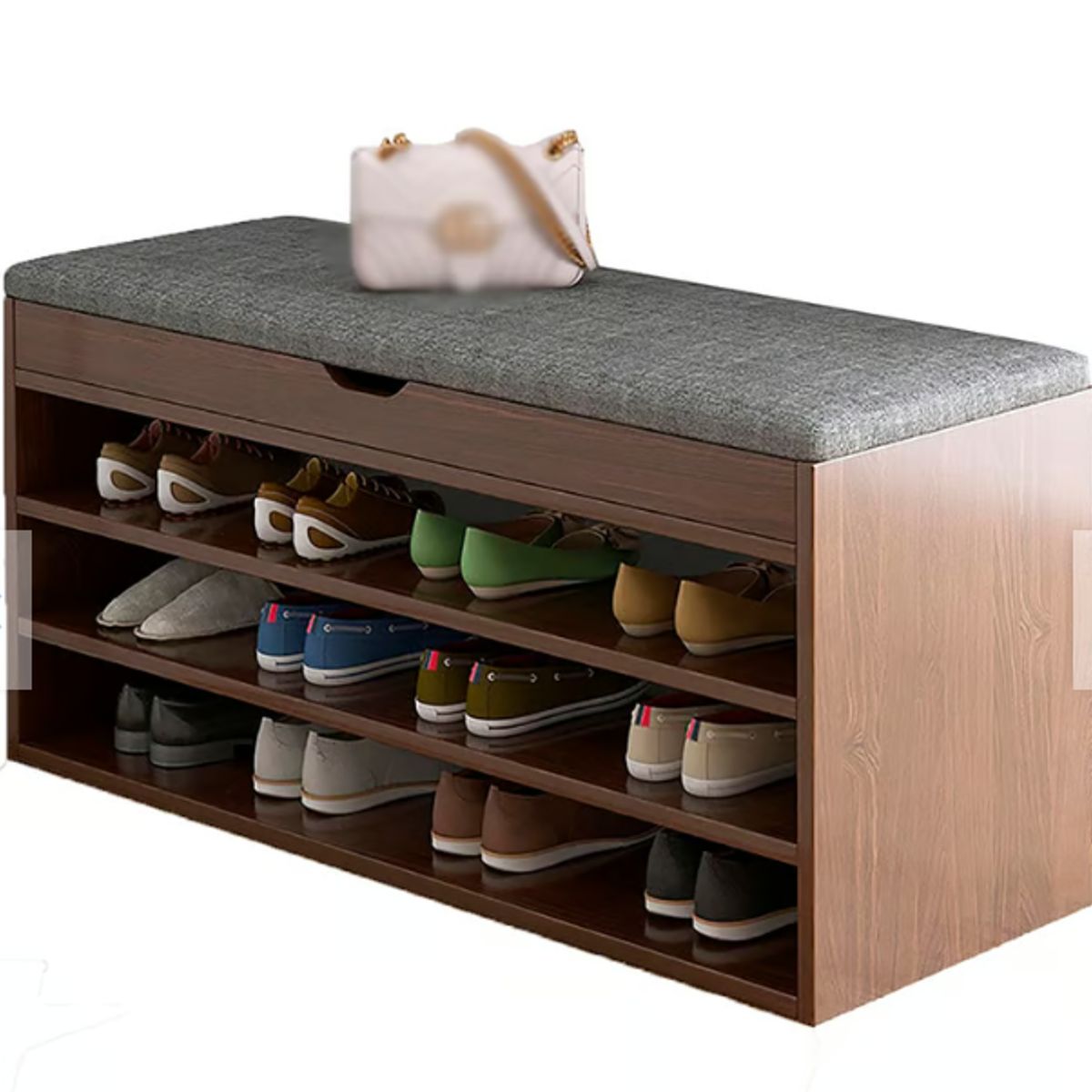 NACION MUEBLES - Zapatera melamina acolchonado marrón