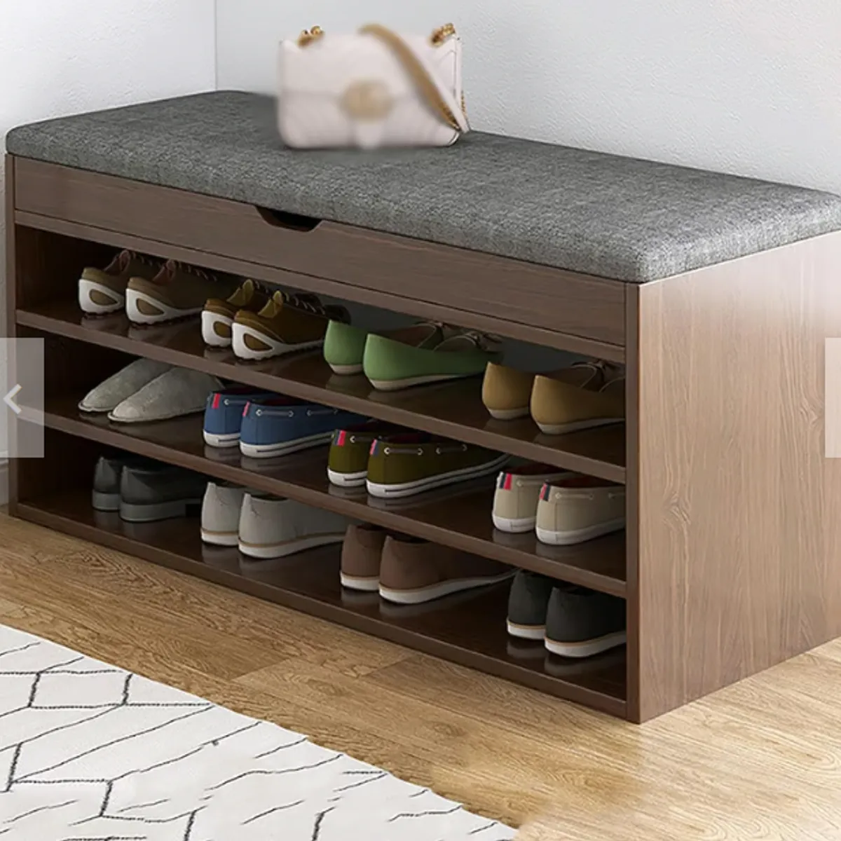 NACION MUEBLES - Zapatera melamina acolchonado marrón