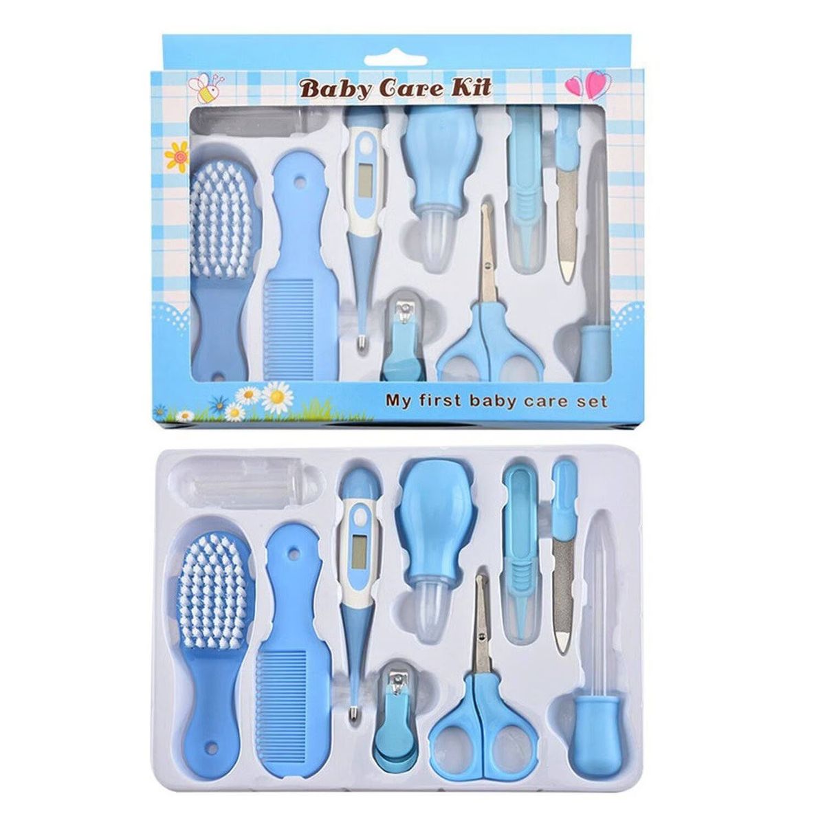GENERICO - Set Baby Care de Limpieza para Bebes 10 Pcs Azul