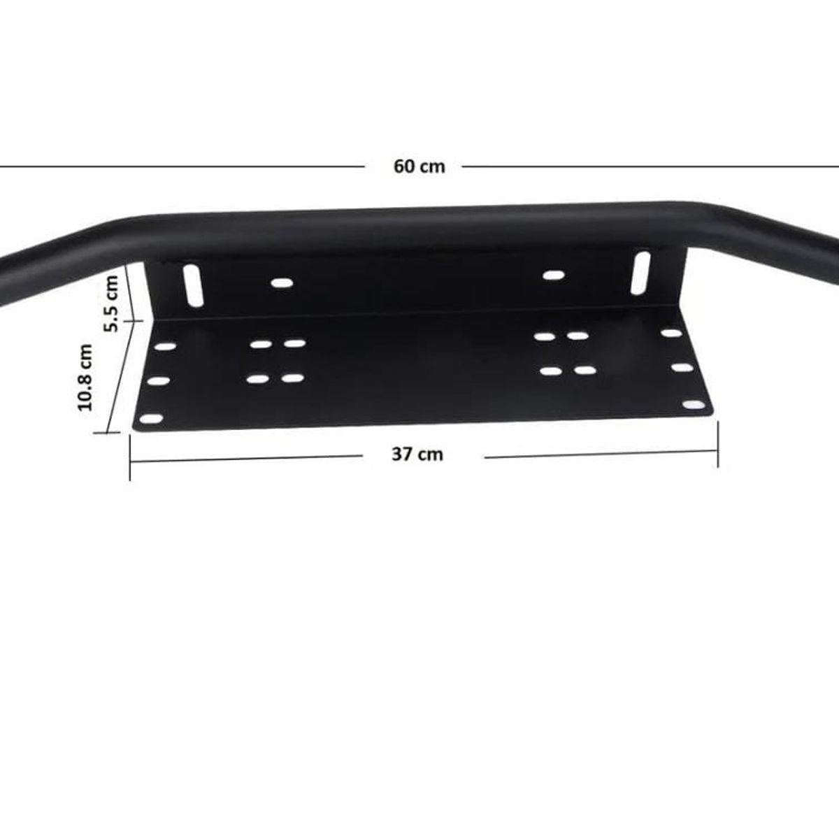 GENERICO - SOPORTE DE BARRA LED NEBLINERO METAL NEGRO PORTAPLACA