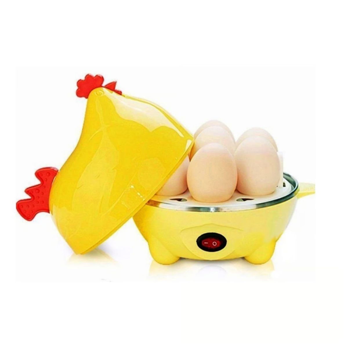 GENERICO - Hervidor Eléctrico Gallina Para 7 Huevos Amarillo