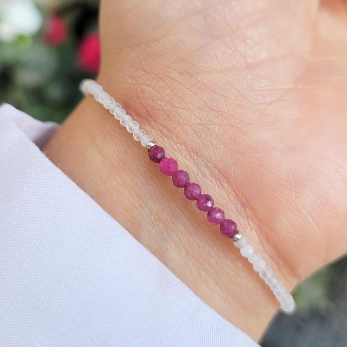 INTUERI - Pulsera Celia Ruby y Piedra luna