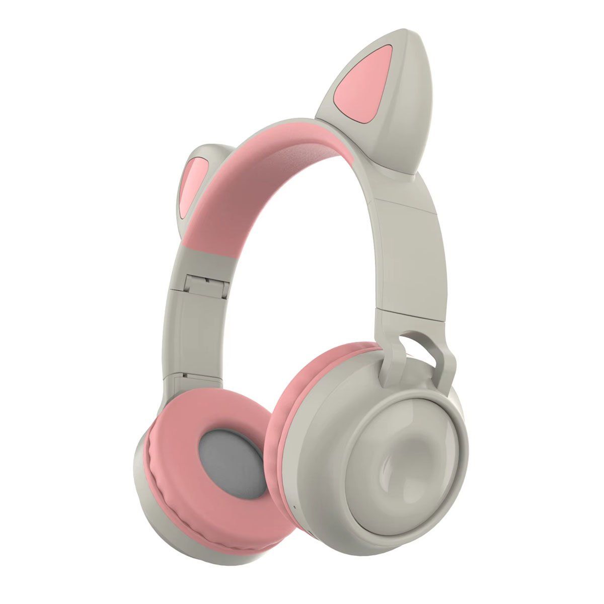 SEISA - Auriculares Bluetooth y Aux 35mm Con Orejas de Gatito Rosado