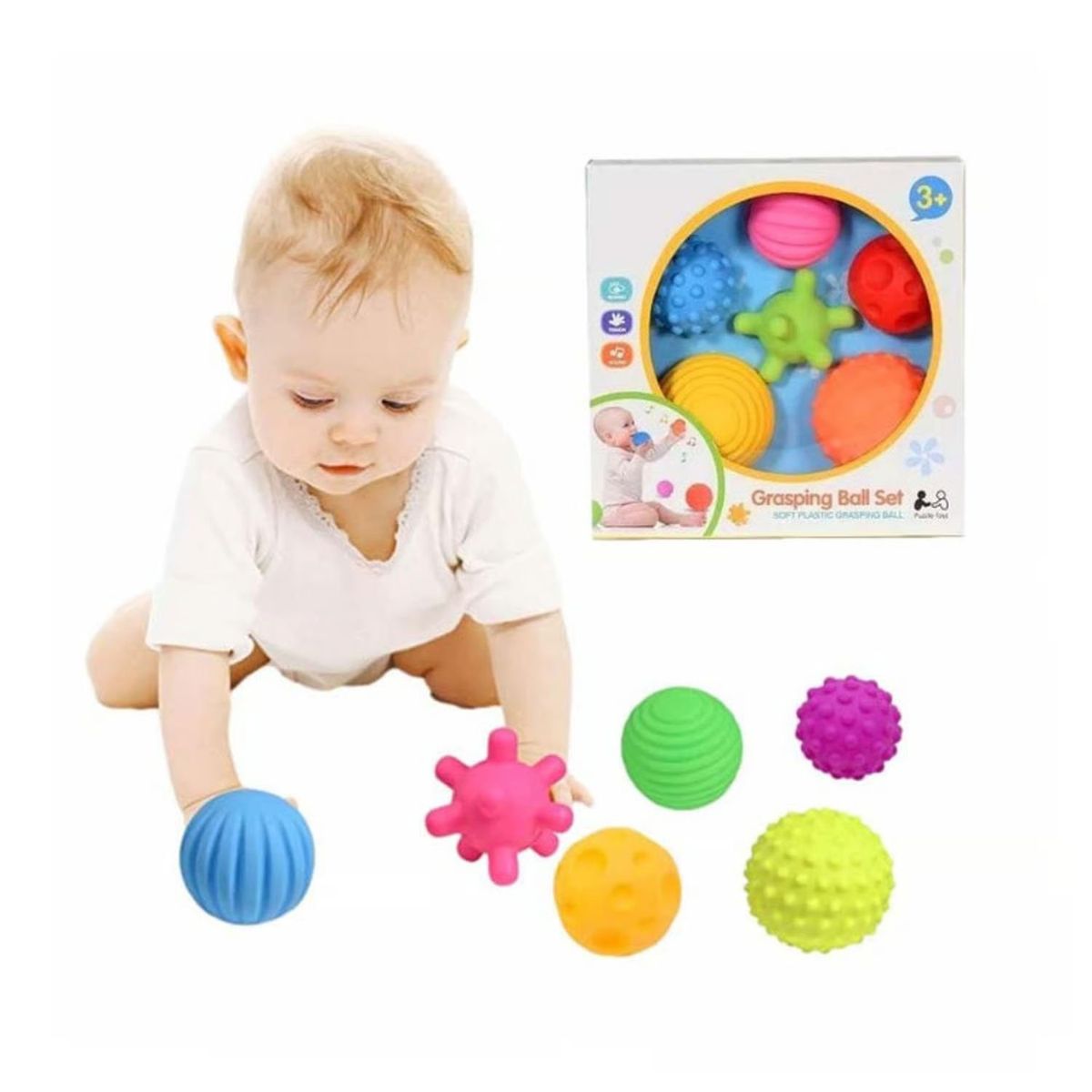 GENERICO - Juguete Sensorial Pelotas Texturizadas 6 Piezas