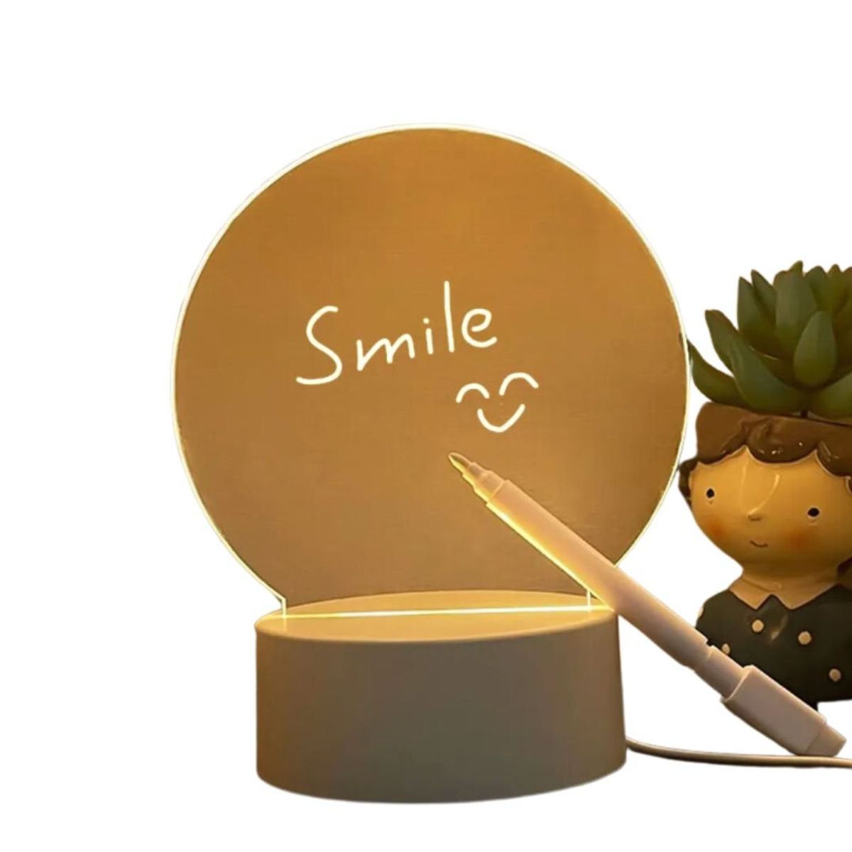 GENERICO - Lámpara Pizarra Acrílica LED Recargable con Control Remoto Colores