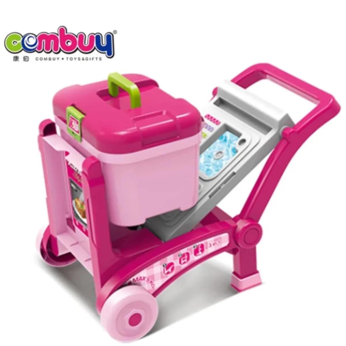 GENERICO - Juguete para Niñas Juego de Cocina Portatil Carrito 3 en 1
