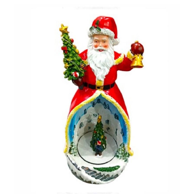 GENERICO - Villa Navideña MODELO PAPA NOEL MUSICAL CON CONECTOR USB Y A PILAS