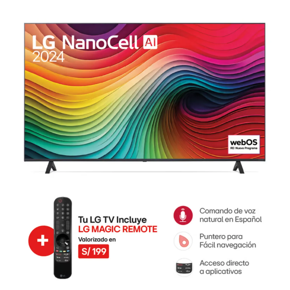 LG - Televisor 55 LG Nanocell 4k Thinq Ai 55NANO80TSA