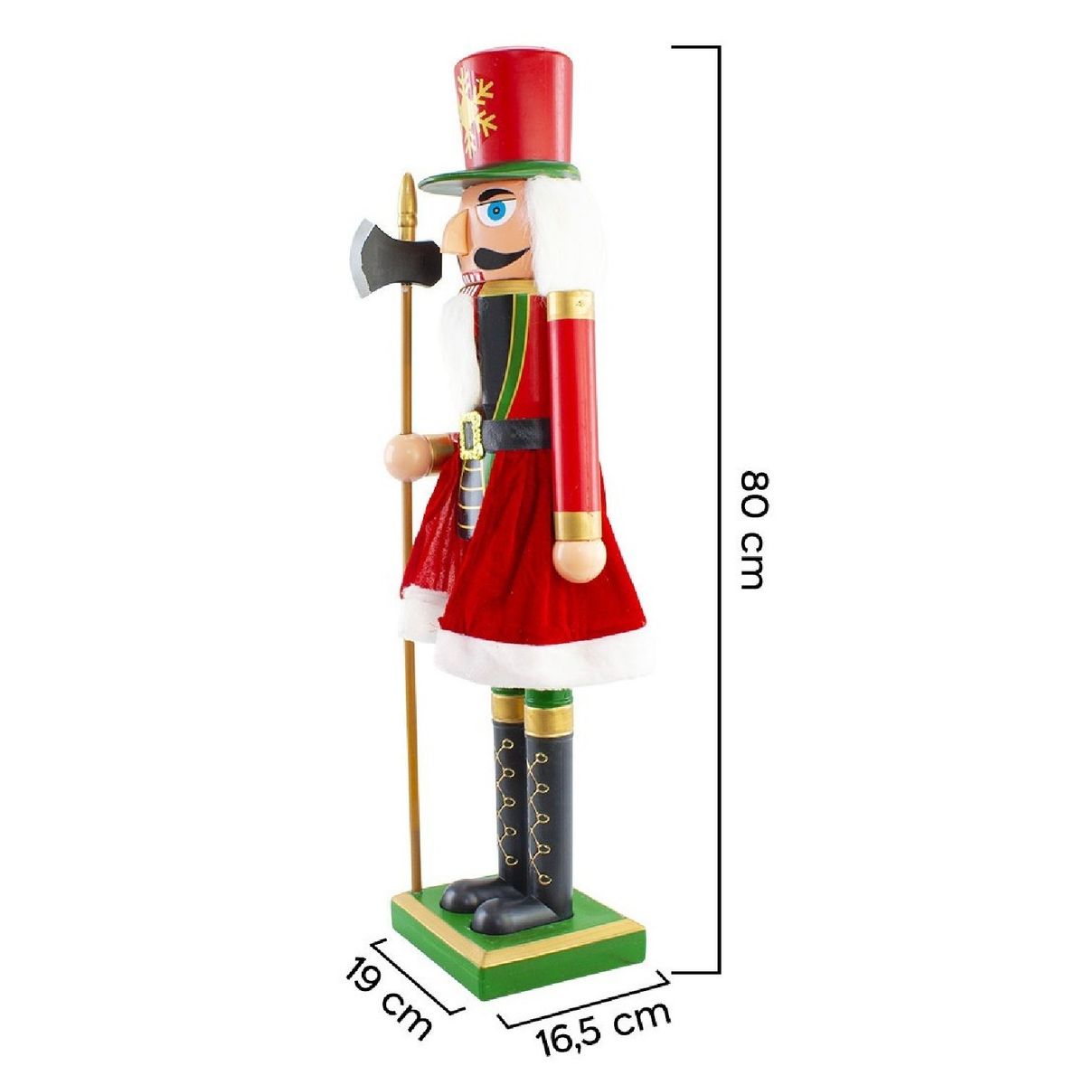 GENERICO - Cascanueces Grande Soldado de Navidad 80cm con Hacha