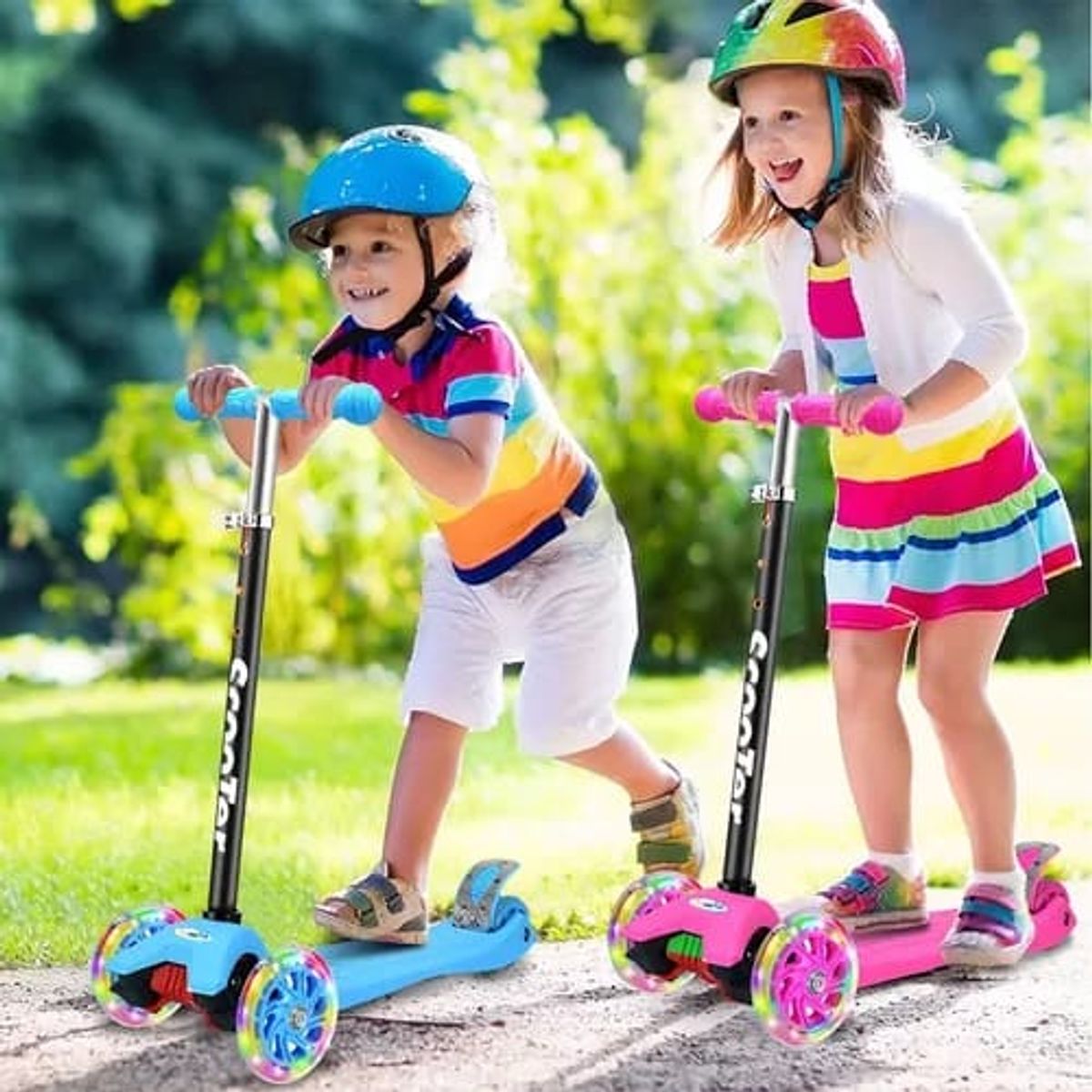 GENERICO - Scooter con Luces para Niños Ajustable