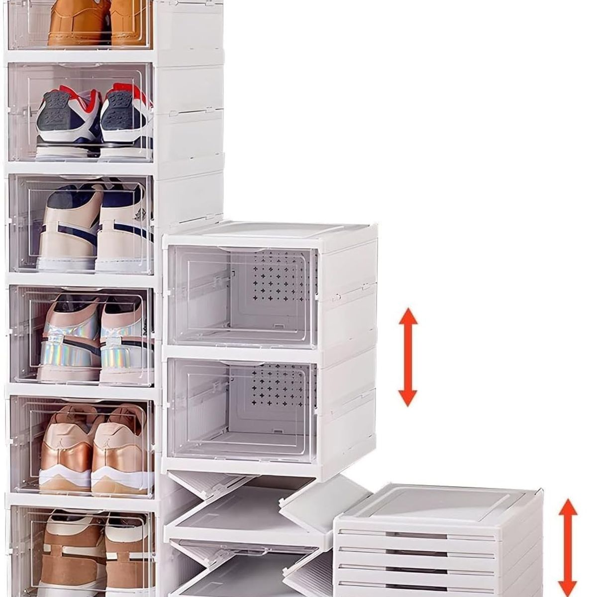 GENERICO - Zapatera Plegable de 6 Niveles con Tapa en Color Blanco