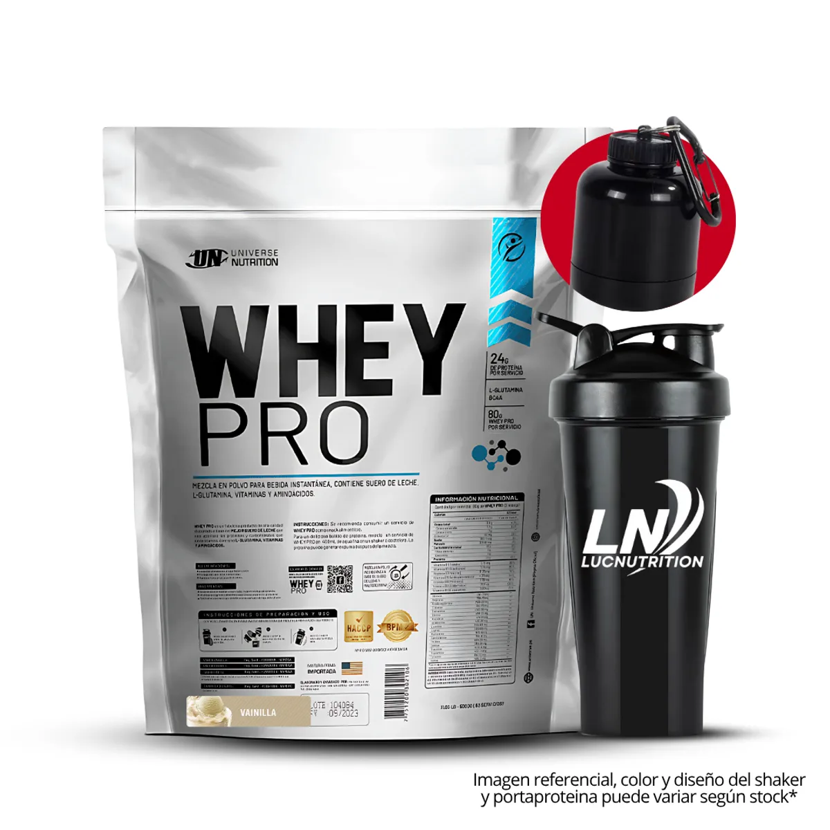 UNIVERSE NUTRITION - Whey Pro 5 Kg Vainilla + Shaker + portaproteina