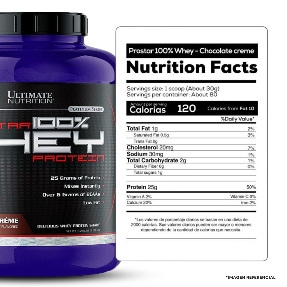 ULTIMATE NUTRITION - Prostar 5 LB chocolate + Creatina Ultimate nutrition 300g Scoop+Strap