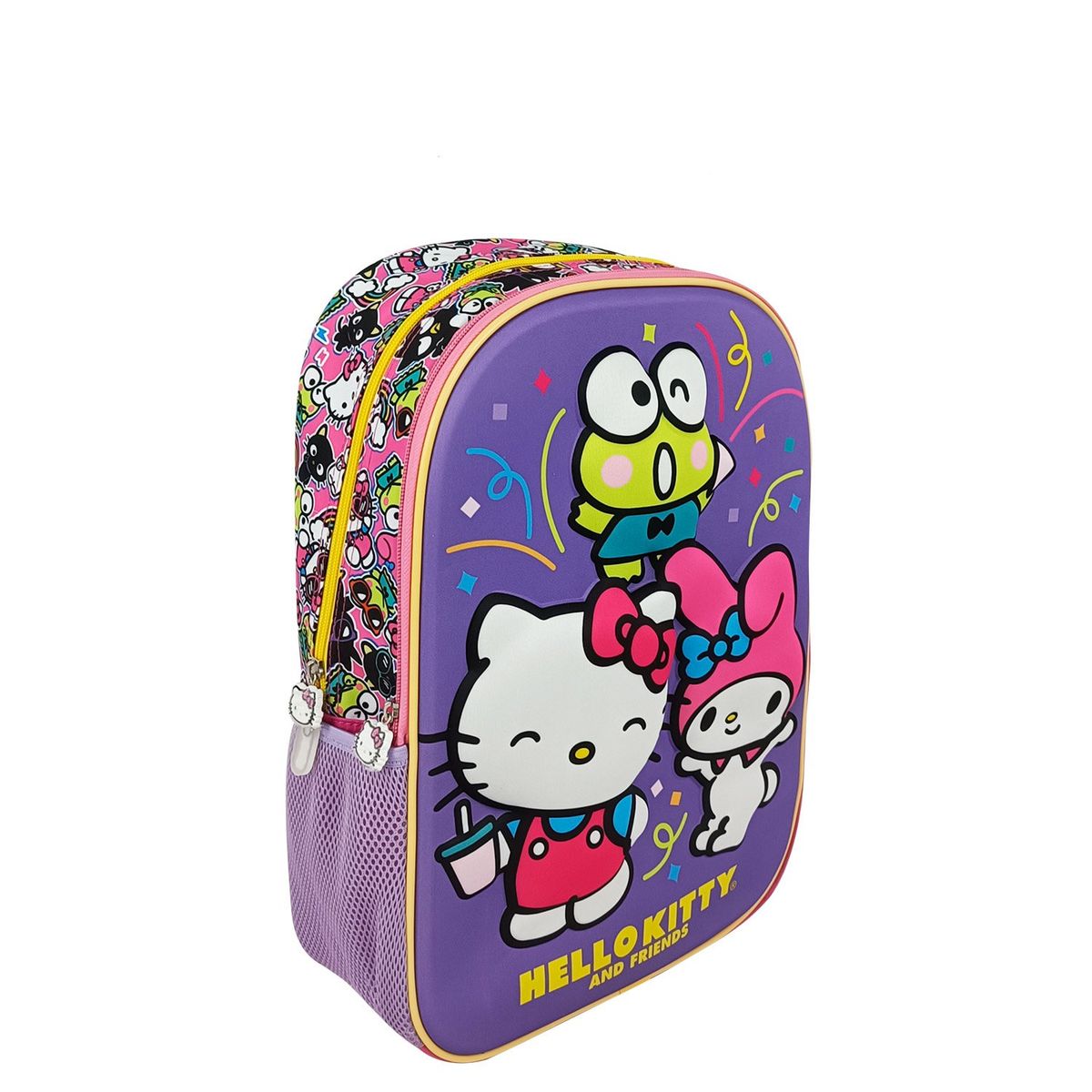 SCOOL - SET MOCHILA HELLO KITTY Y AMIGOS ESPALDA OFICIO SCOOL 3D 3 PIEZAS