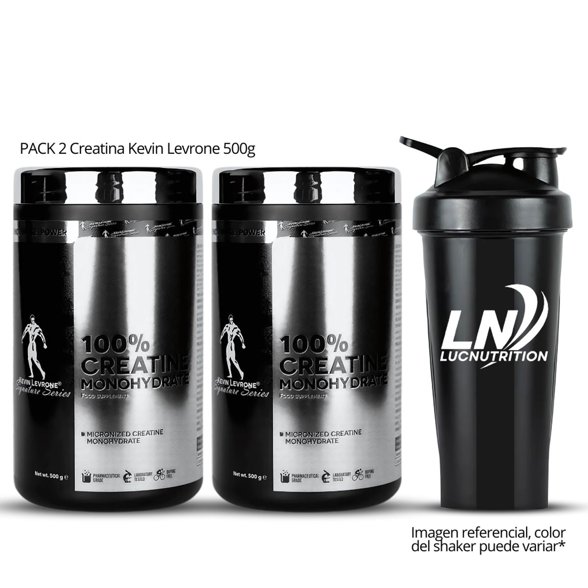 KEVIN LEVRONE - Pack 2 Creatina Monohidratada Kevin Levrone 500 g + Shaker