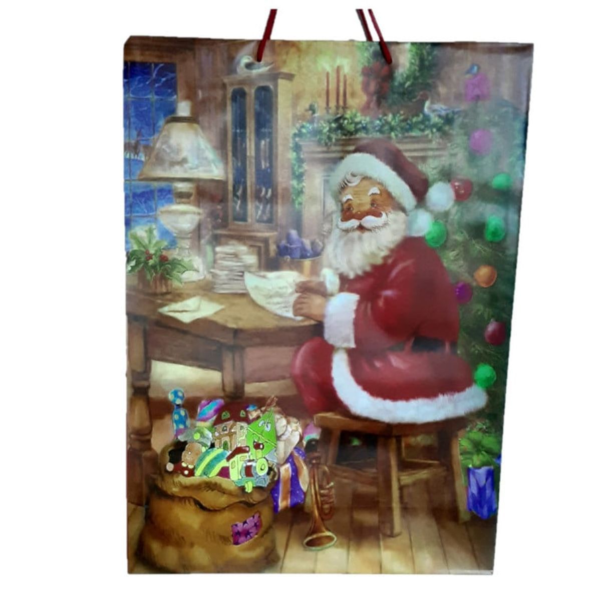GENERICO - Bolsa De Regalo Navidad Papanoel Cartas 44x32cm 1u