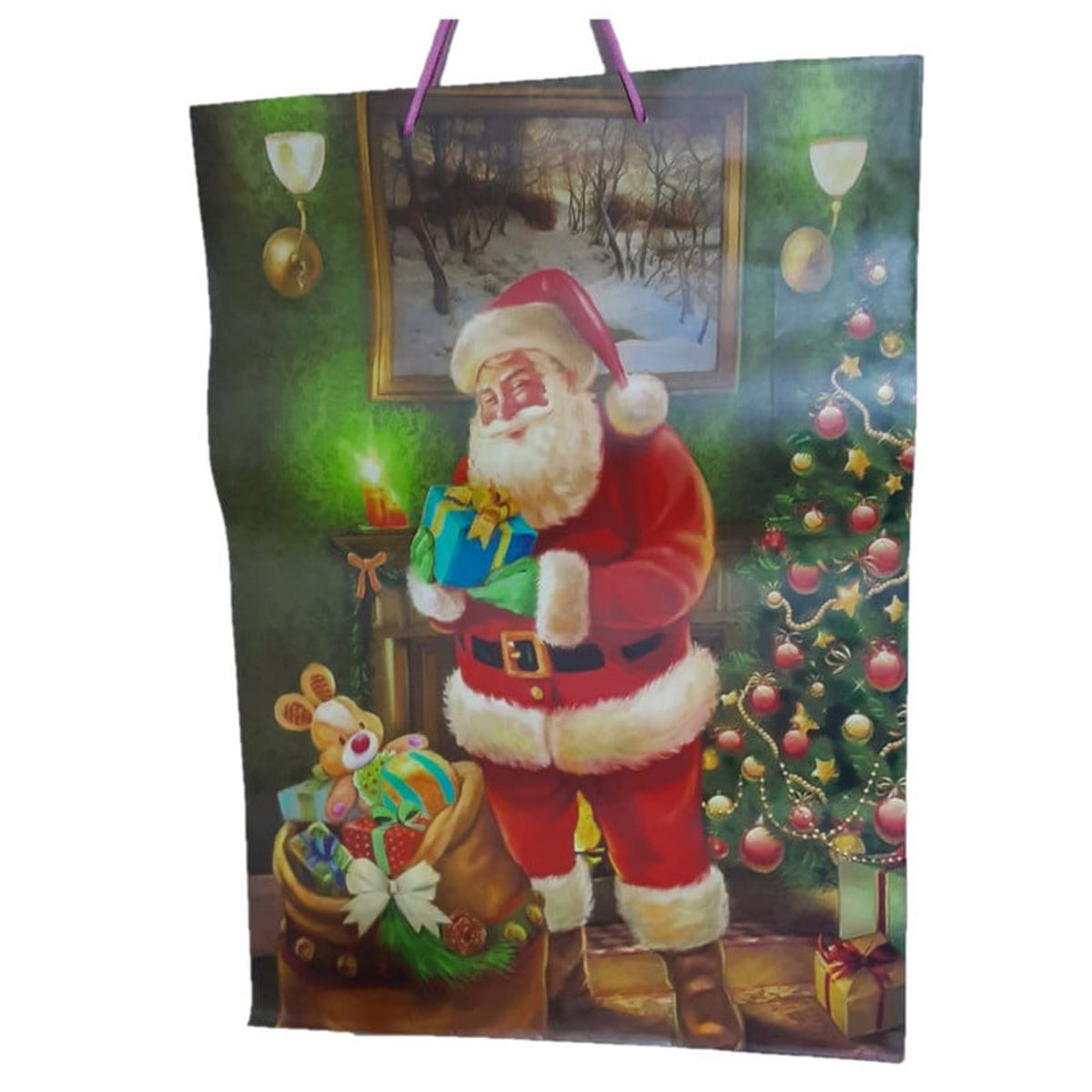 GENERICO - Bolsa De Regalo Navidad Papanoel Arbol Saco 44x32cm 1u