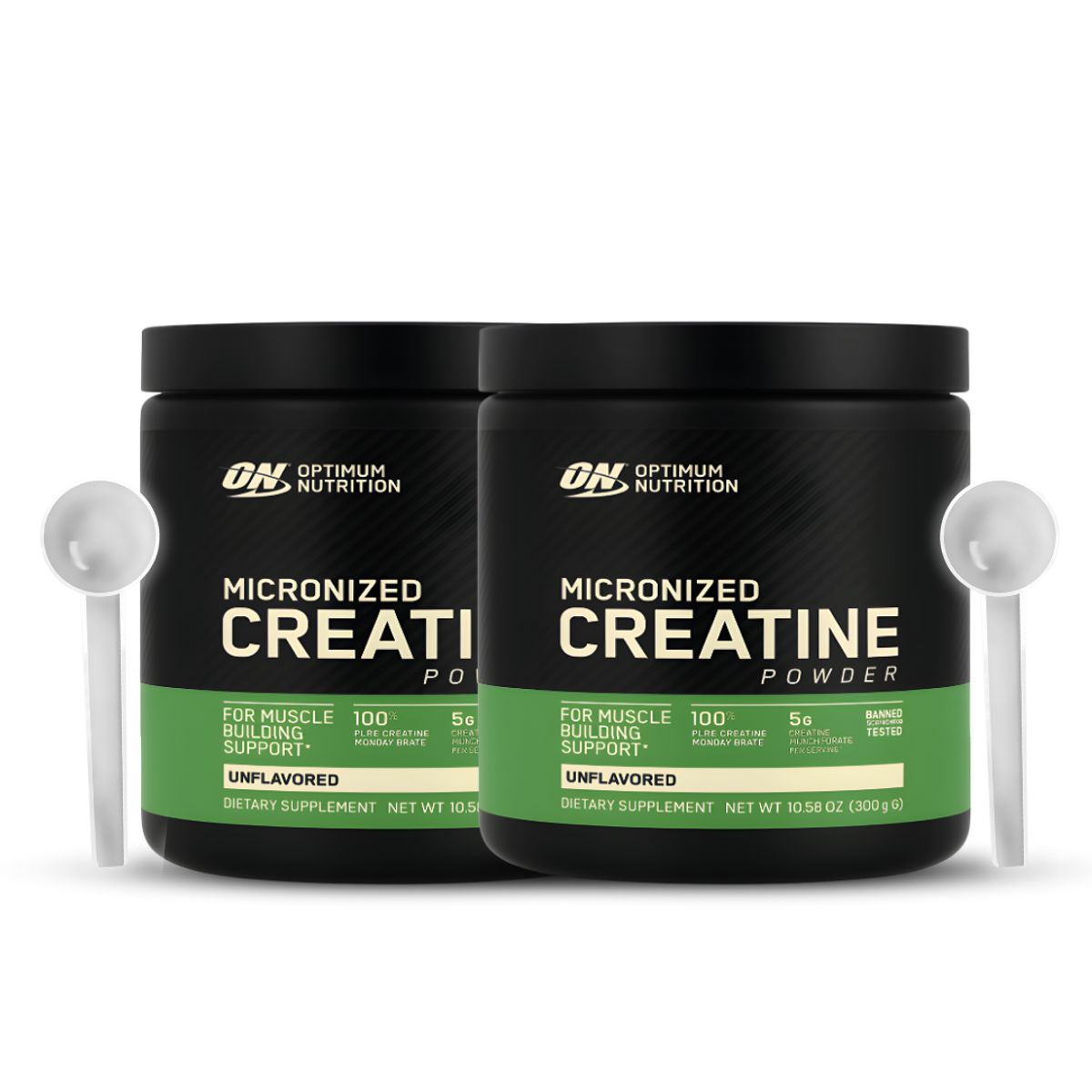 OPTIMUN NUTRITION - PACK X 02 - Creatina Optimum Nutrition 300 g - Creatina Monohidratada y micronizada ON + 2 Scoop