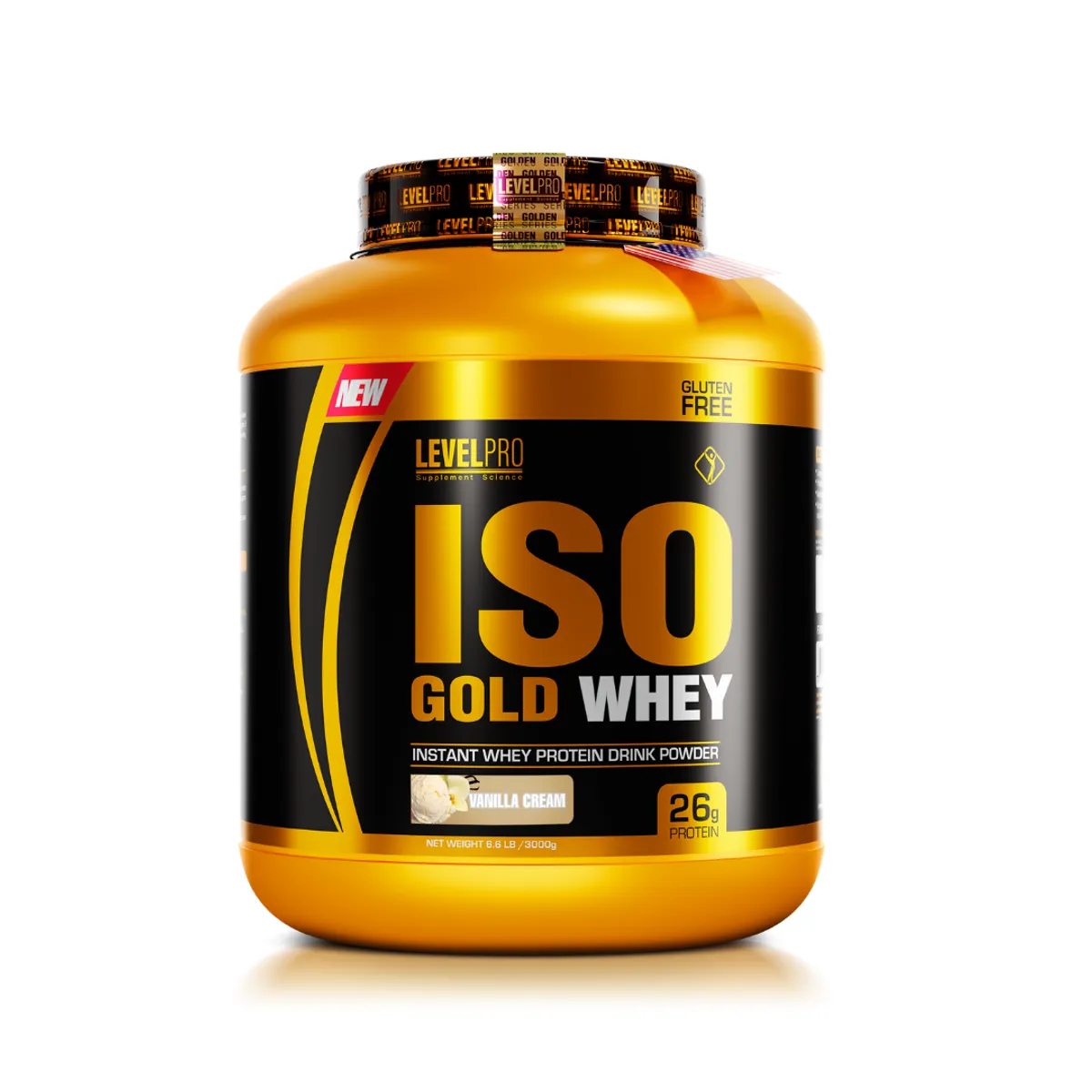 LEVEL PRO - Iso Gold Whey 3 kg vainilla + Creatina Level pro 500 g + shaker