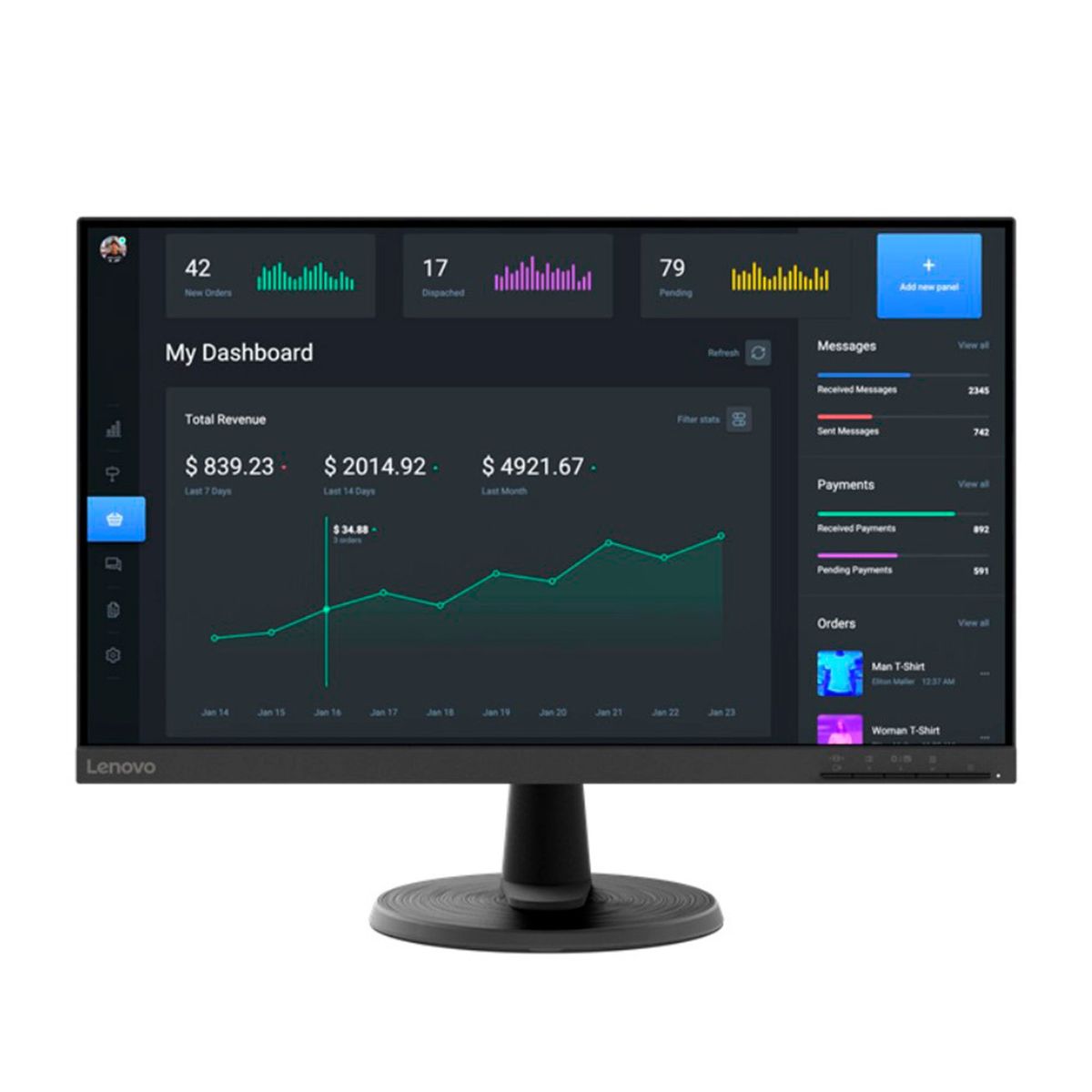 LENOVO - MONITOR LENOVO C24-40 238 WLED VA FHD 75HZ PN 63DCKAR6LA