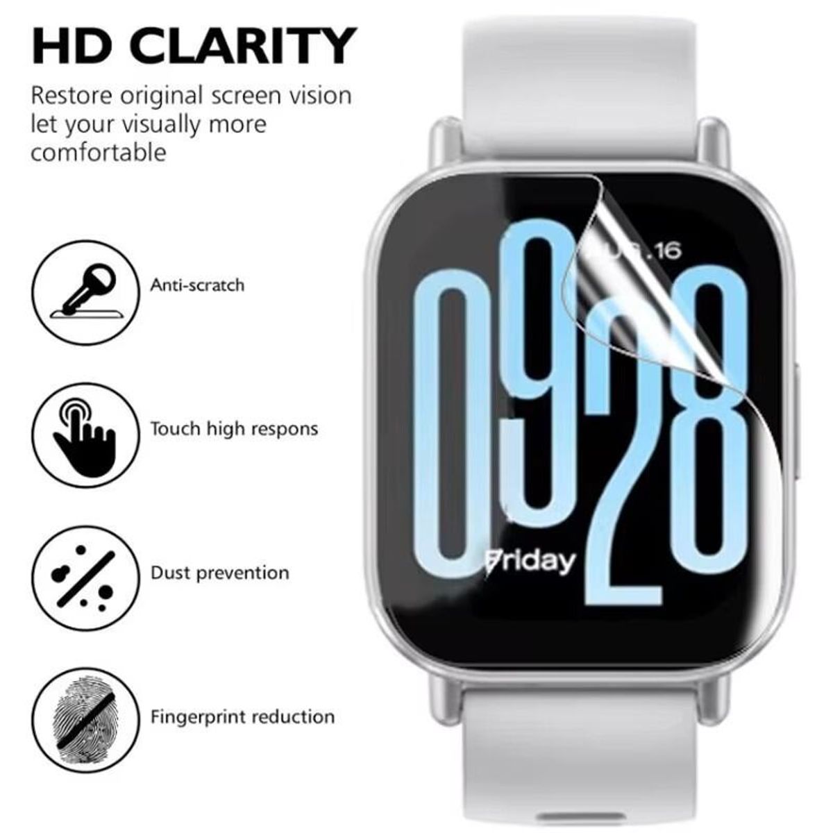 XIAOMI - Reloj Xiaomi Redmi Watch 5 Active Blanco + 2 protector Hydrogel