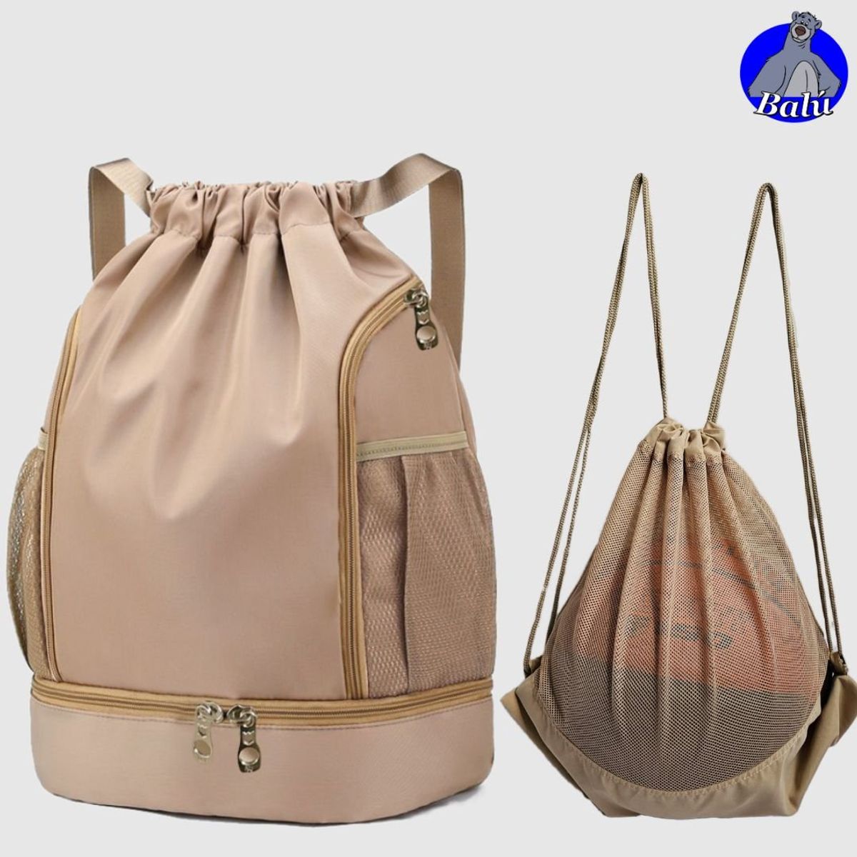 GENERICO - Mochila deportiva con separación seca y húmeda