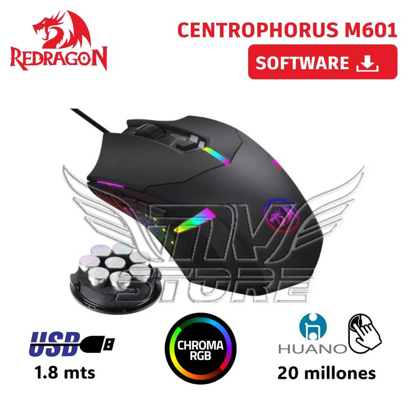 REDRAGON - Mouse Gamer RGB Redragon Centrophorus M601