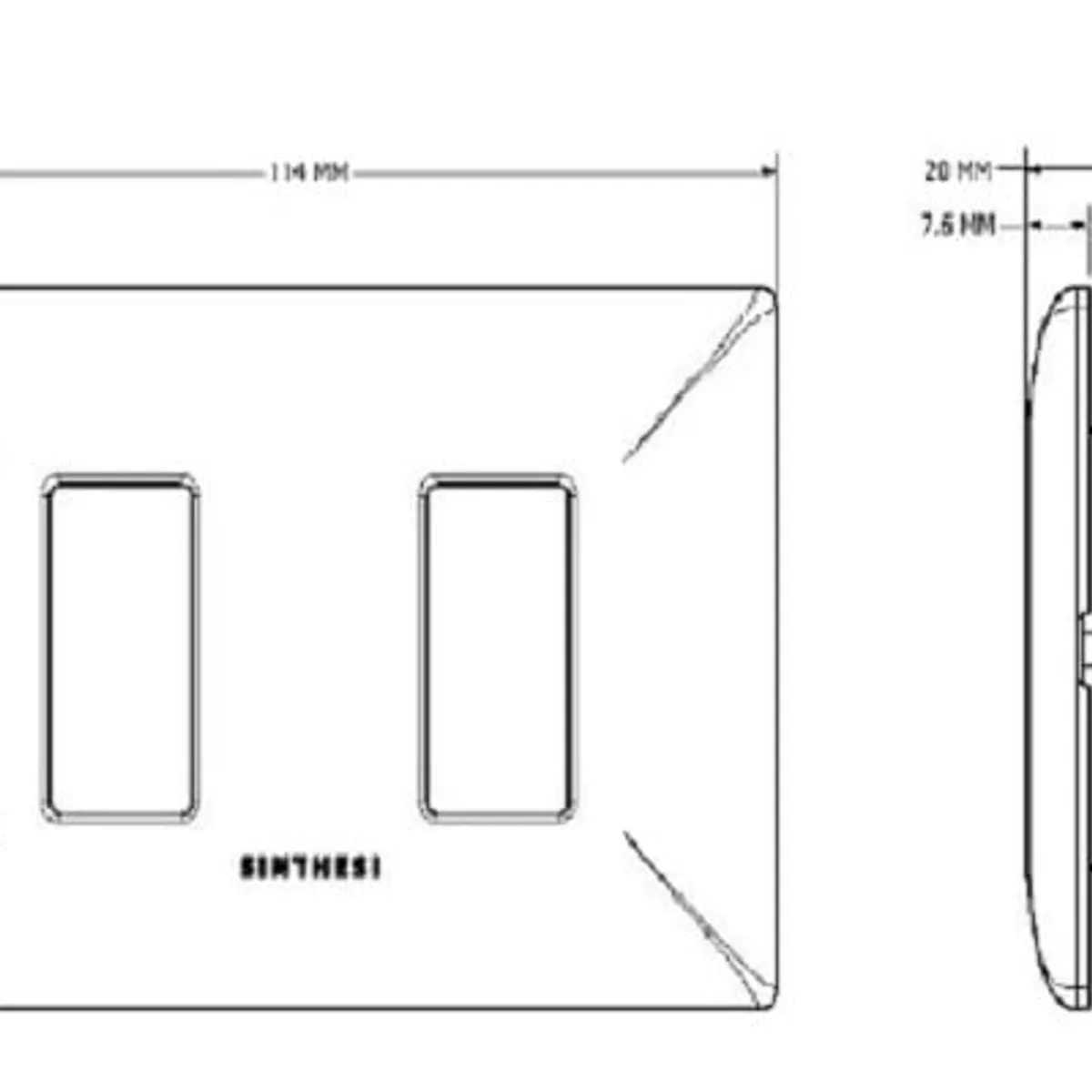 SINTHESI - INTERRUPTOR DOBLE 01 SIMPLE Y 01 CONMUTADOR 3 VIAS S17 SINTHESI