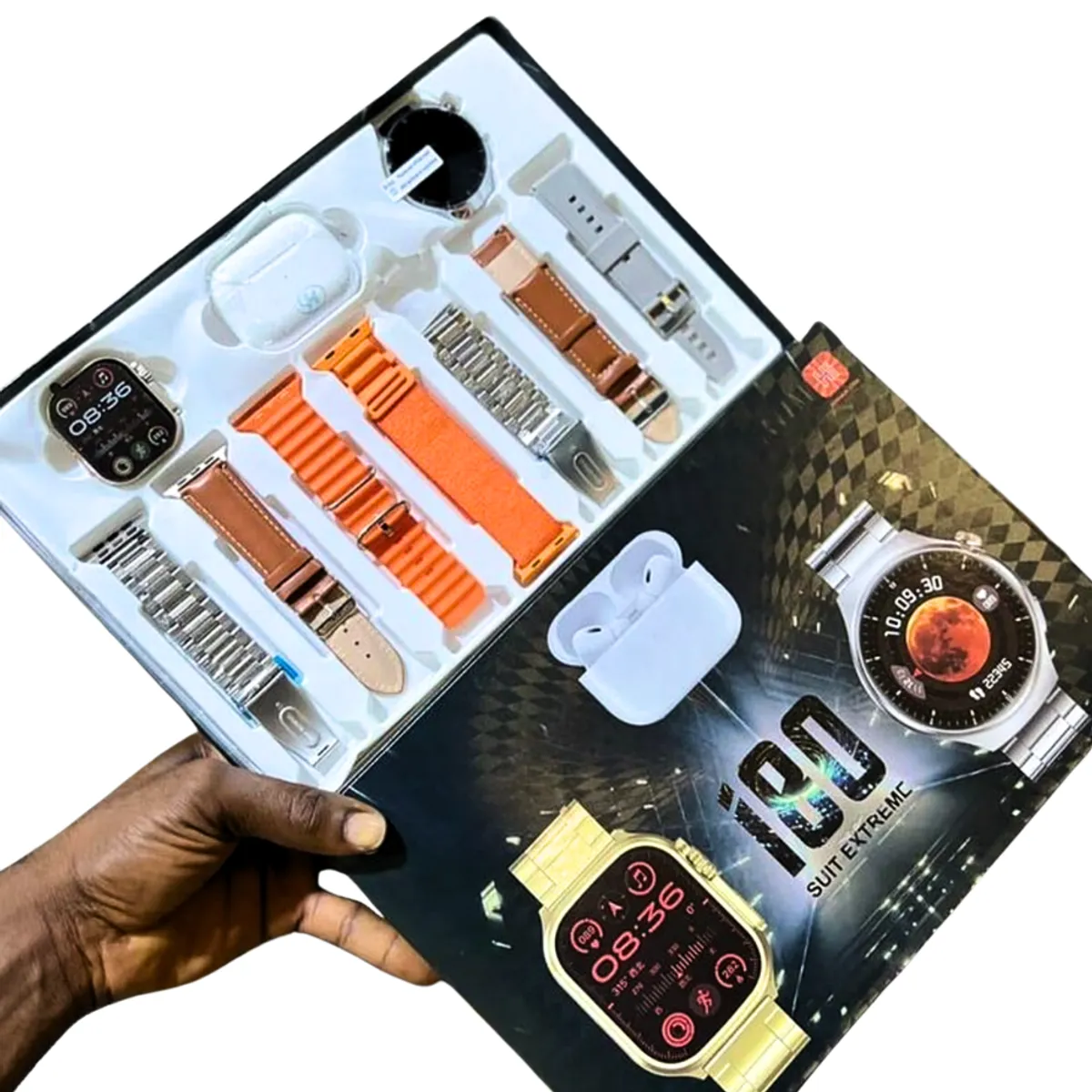 GENERICO - Reloj Smartwatch i80 Pack 10 en 1 - plateado