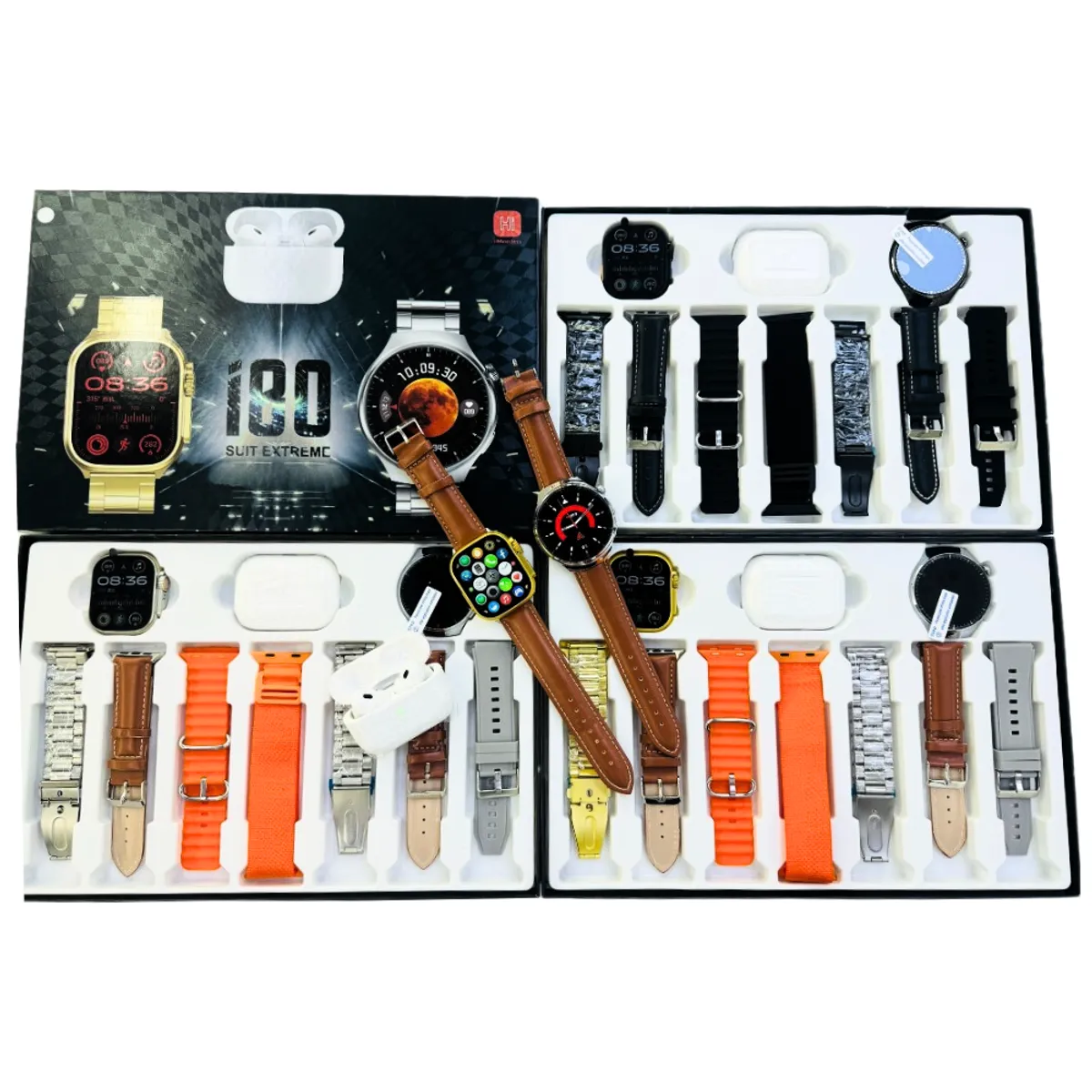 GENERICO - Reloj Smartwatch i80 Pack 10 en 1 - plateado