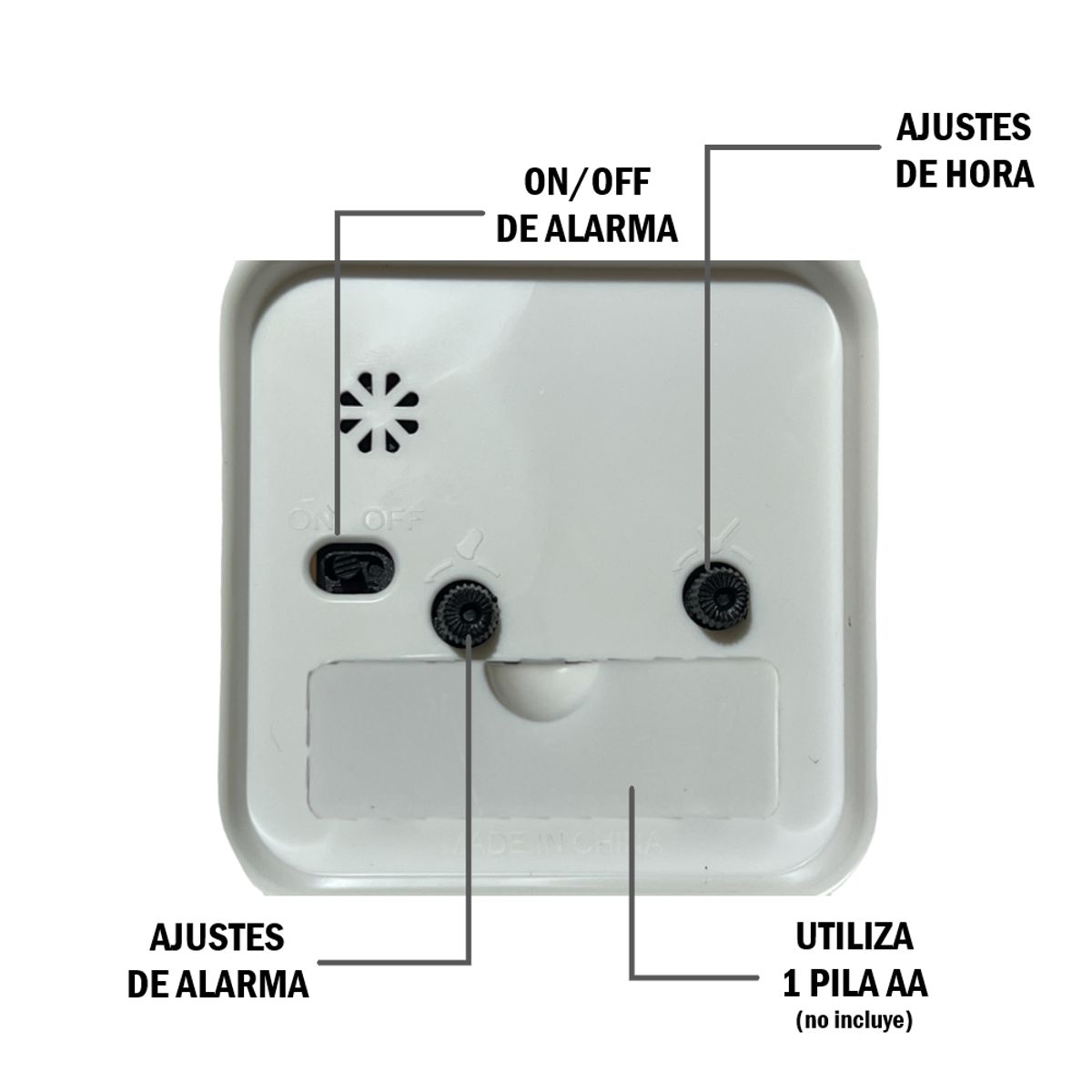 GENERICO - Reloj con alarma de 15cm diseño Unicornio - Rosado