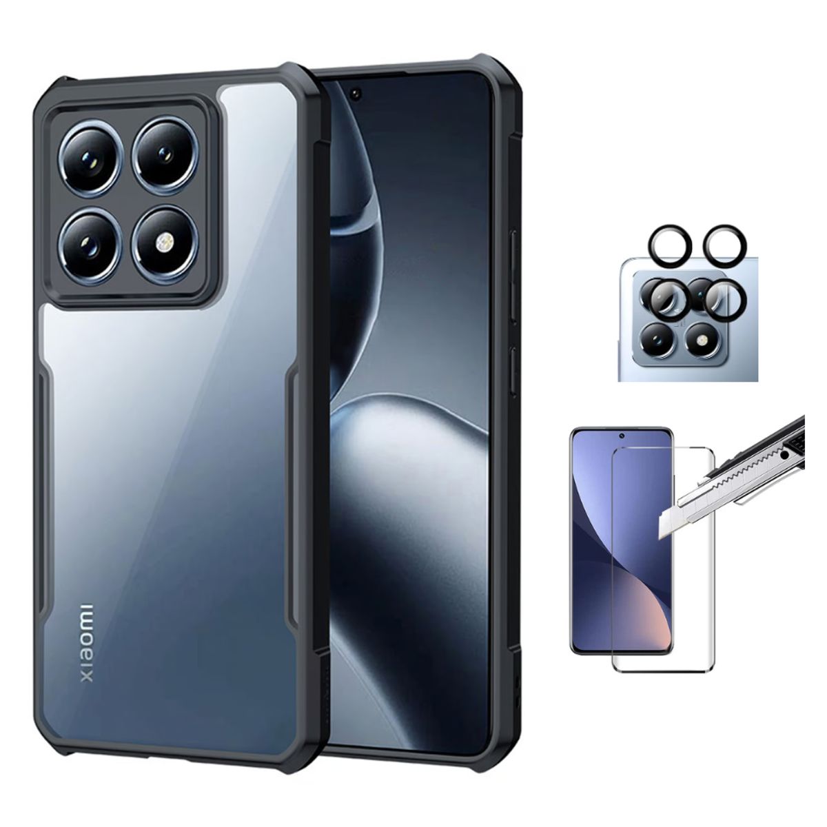 XUNDD - CASE XUNDD BUMPER XIAOMI MI 14T PRO Y VIDRIOS