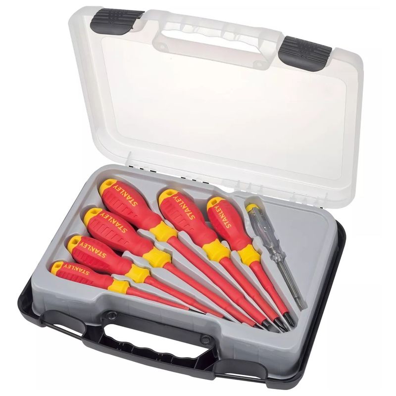 STANLEY - Desarmadores dielectricos aisla 1000V + PROBADOR DE CORRIENTE STANLEY