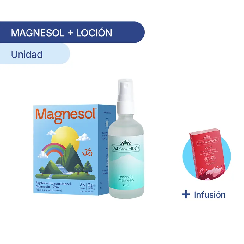 MAGNESOL - Magnesol Clásico Caja 33 sobres + Loción de Magnesio
