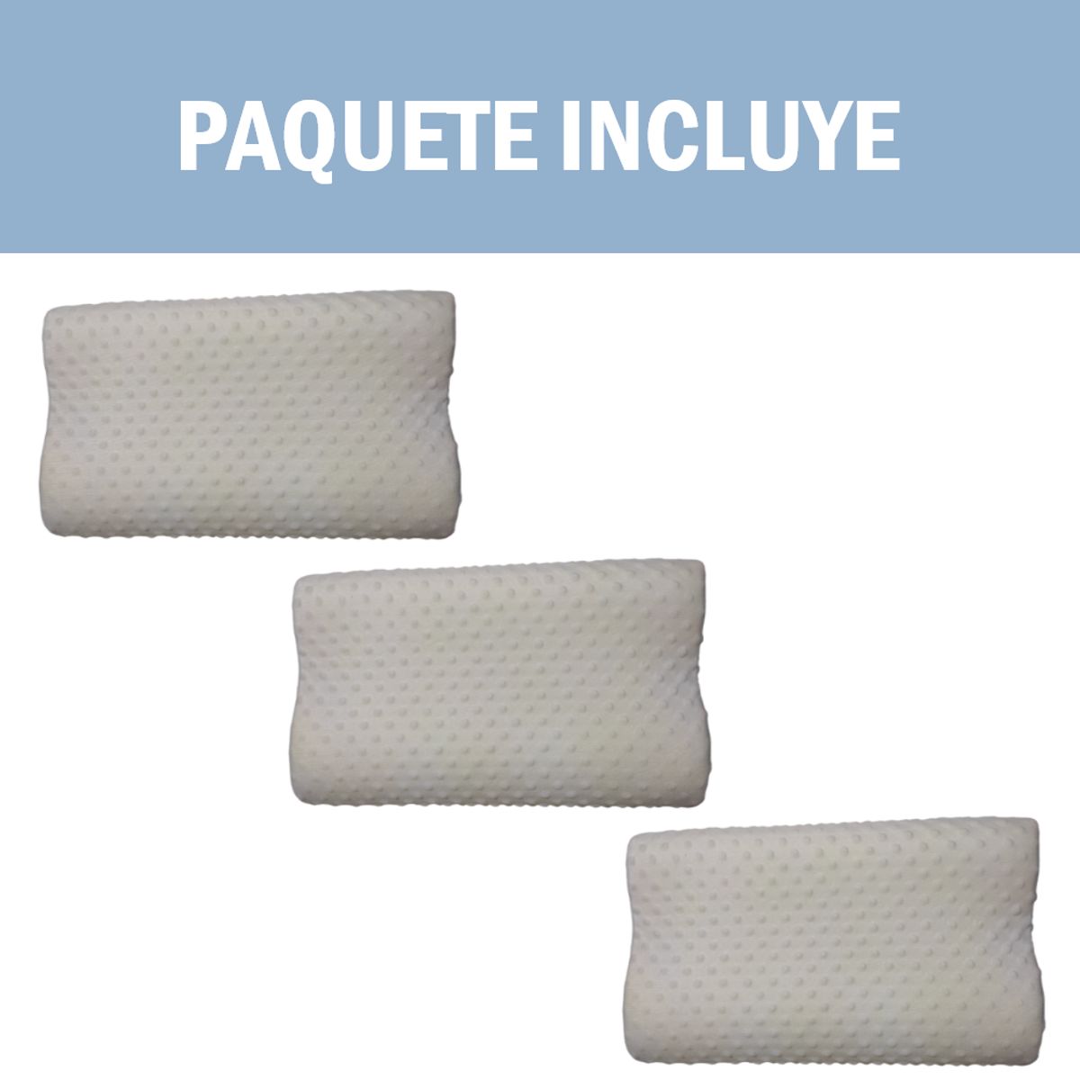 GENERICO - Pack  x3 Almohadas de latex con memory foam