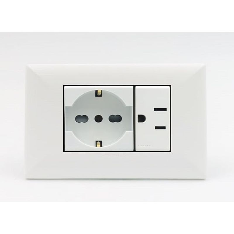 SINTHESI - TOMACORRIENTE DOBLE 01 SCHUKO Y 01 AMERICANO S17 SINTHESI