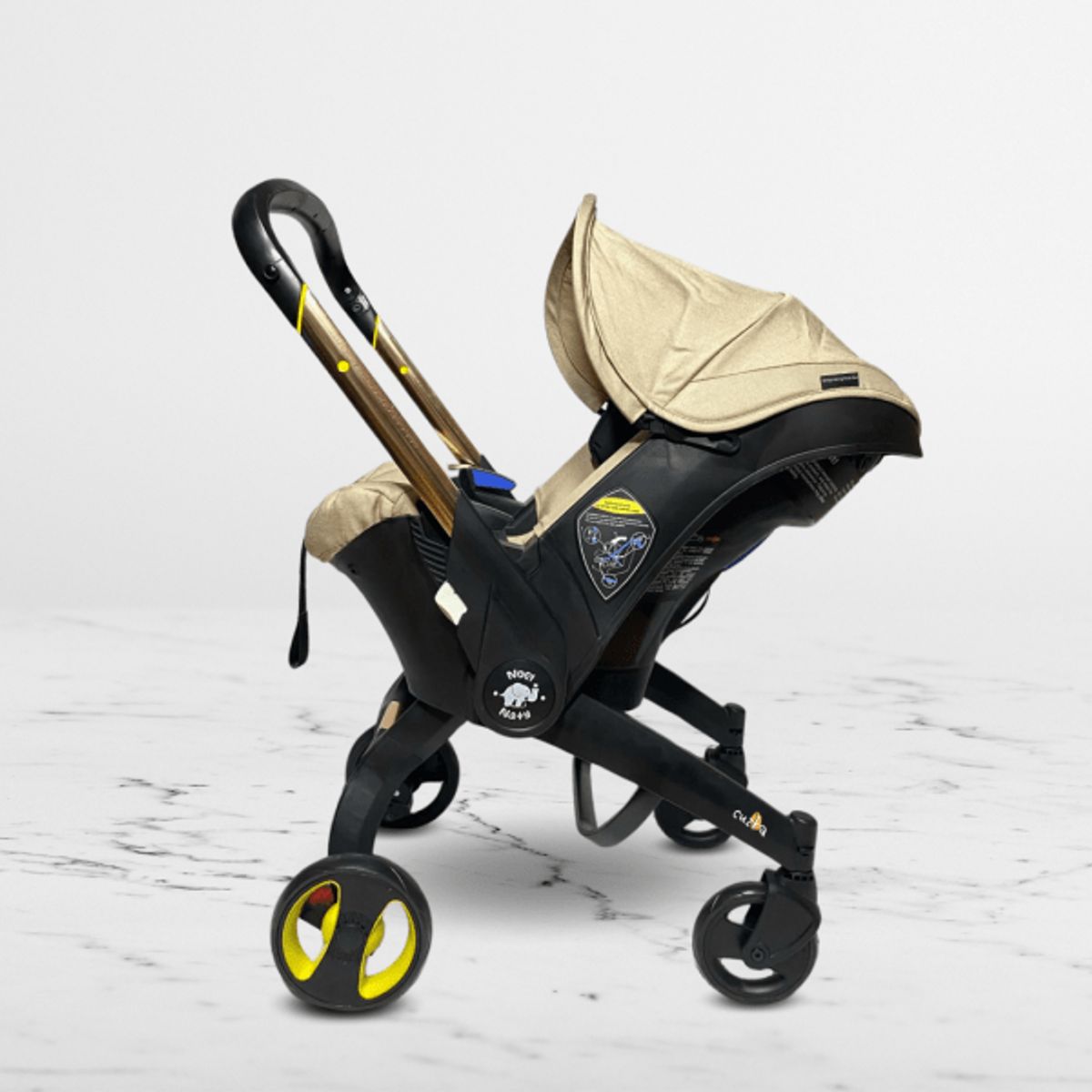 CUZKA - Coche Portabebés 2 en 1 para Bebés «DONNA GOLD» Beige