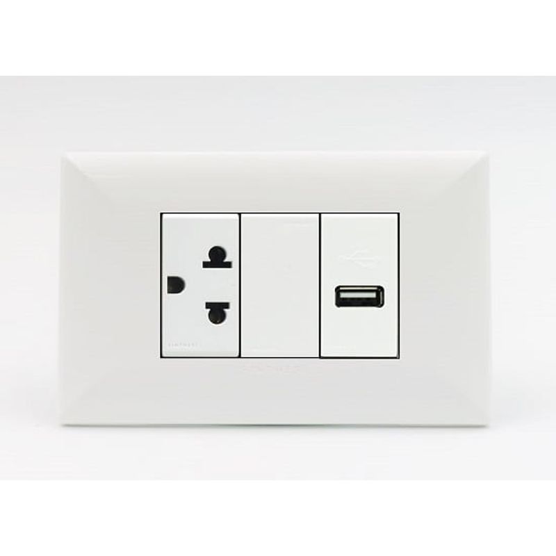 SINTHESI - TOMACORRIENTE DOBLE 01 UNIVERSAL Y 01 CARGADOR USB TIPO A S17