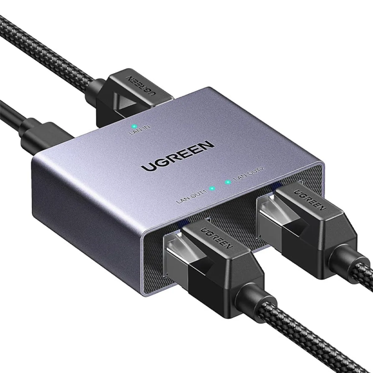 UGREEN - Premium Adaptador Splitter Rj45 Out Original Splitter Pc Tv