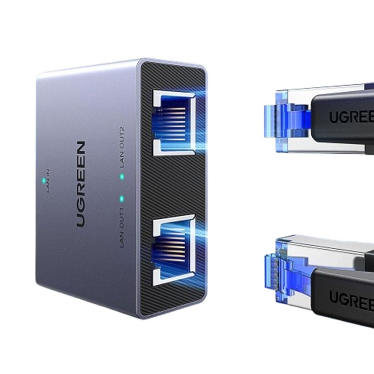 UGREEN - Premium Adaptador Splitter Rj45 Out Original Splitter Pc Tv