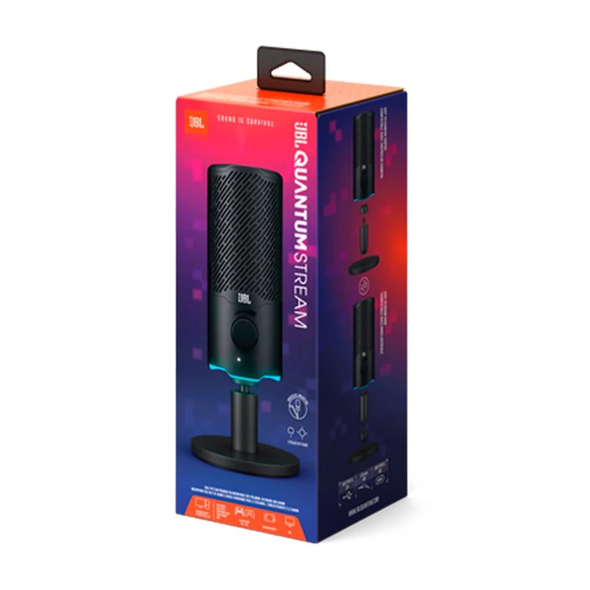 JBL - Microfono JBL Quantum Stream USB Premium Doble Para Streaming Juegos