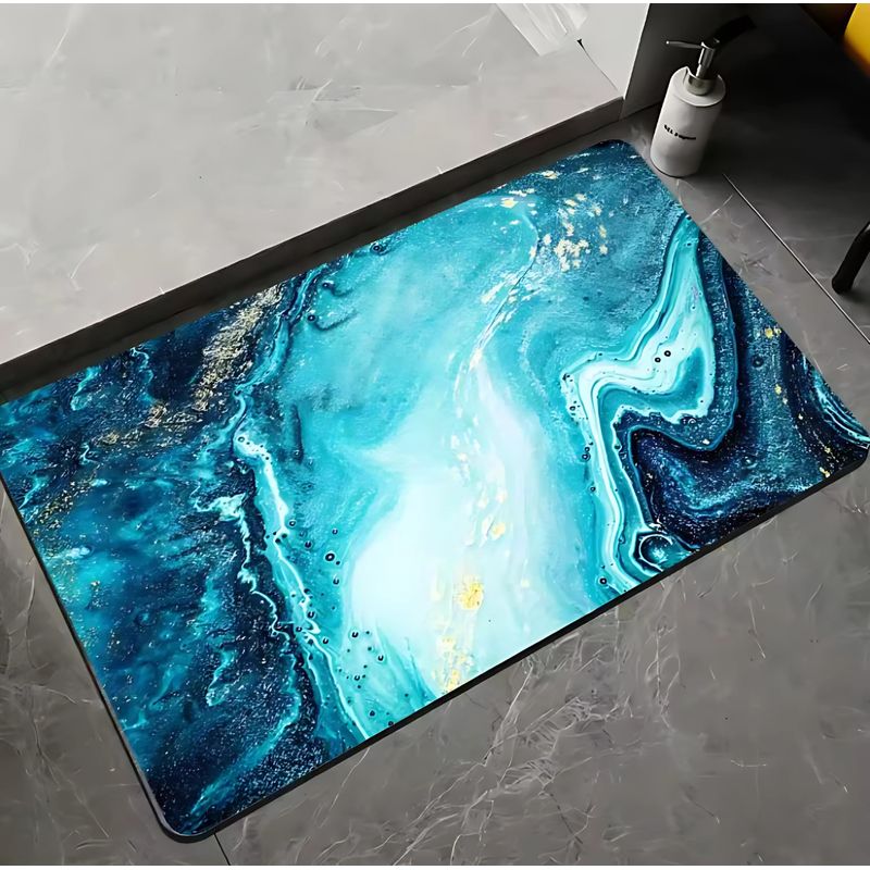 SM - ALFOMBRA ANTIDESLIZANTE PARA HOGAR 40X60 CM AZUL CELESTE