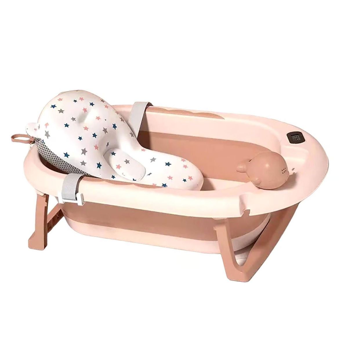 STOKKER BABY - Tina Bañera Plegable Piscis Con Termómetro Rosa